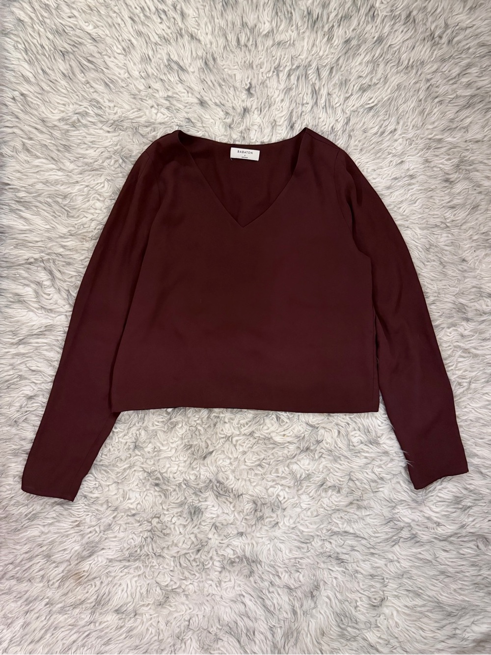 Babaton ‘Murphy’ Longsleeve Blouse - Burgundy
